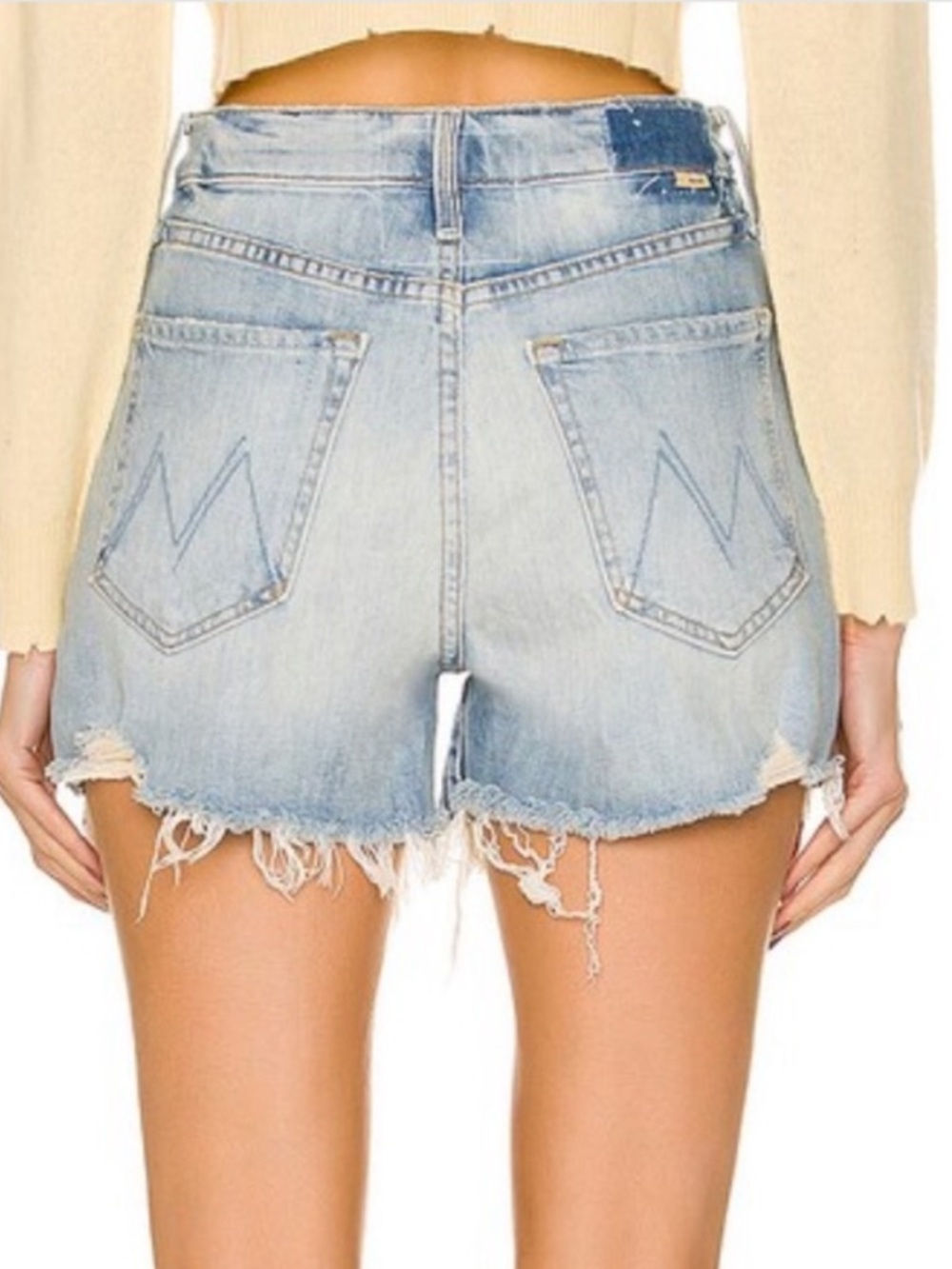 MOTHER Denim Ultra High Waisted Tomcat Kick Fray Short - Picture 2 of 8